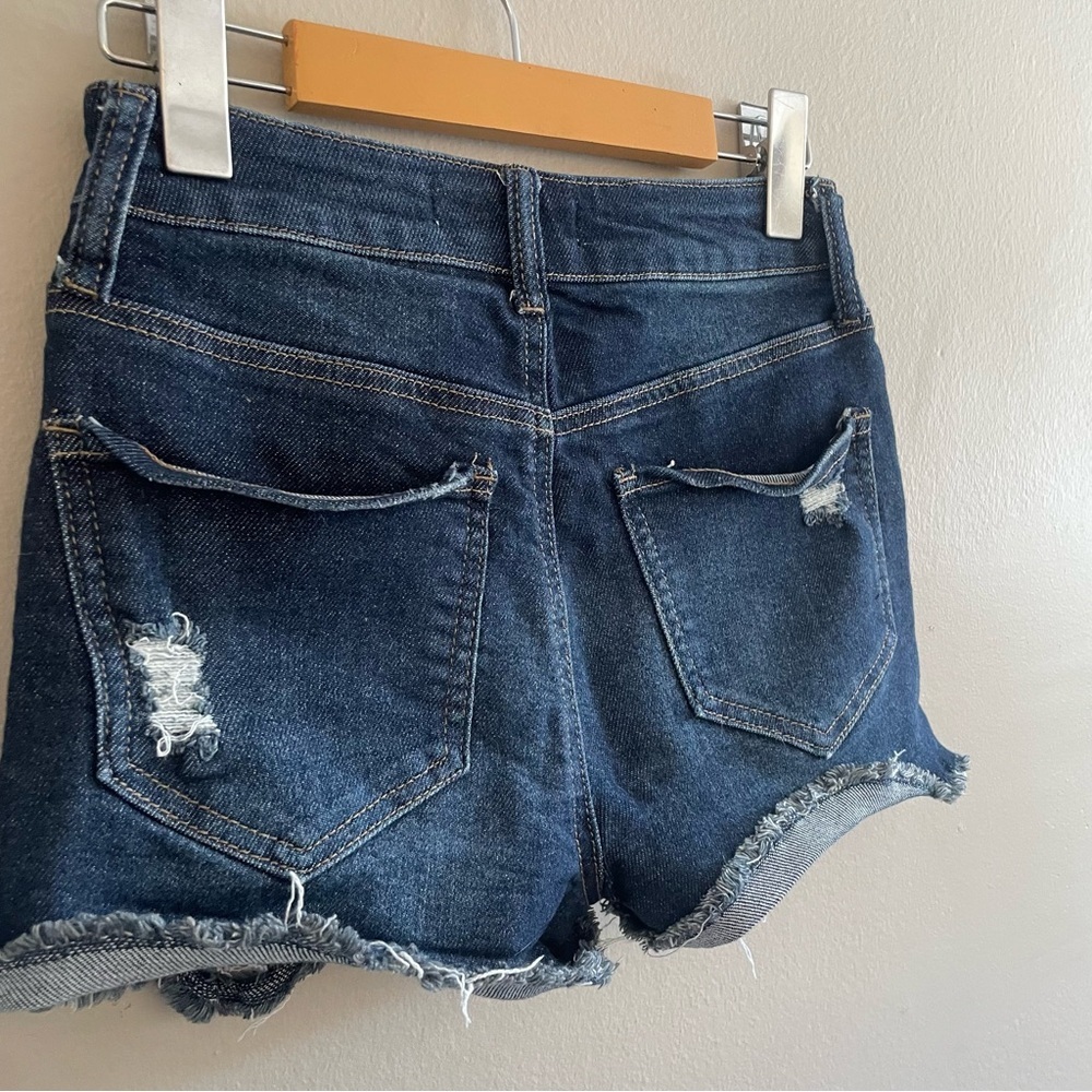 Sonoma SO Dark Blue Distressed Jean Shorts 2” Inseam - Size 25 (Size 1) EUC - Picture 10 of 16